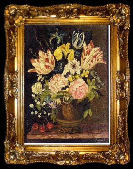 framed  unknow artist Floral, beautiful classical still life of flowers.030, ta009-2